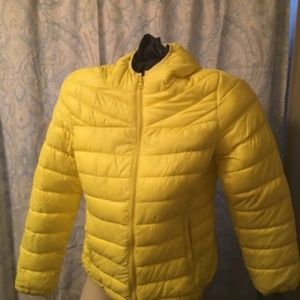 Gap Bright Yellow Lemon Hooded Puffer Coat